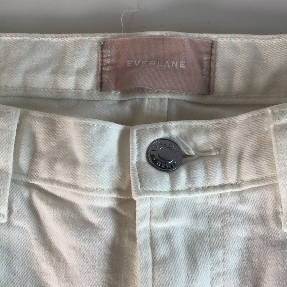 Everlane High Waist Straight White Ankle Jeans like new